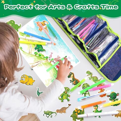 مجموعة أقلام معطرة مع مقلمة ديناصور 48 قطعة أقلام تحديد للأطفال الذين تتراوح أعمارهم بين 4-8 هدايا عيد ميلاد للأطفال الأولاد 4 5 6 7 8 9 سنوات مجموعة أقلام تحديد تلوين الفاكهة مجموعة فنية وحرفية مع ملصقات in Kuwait