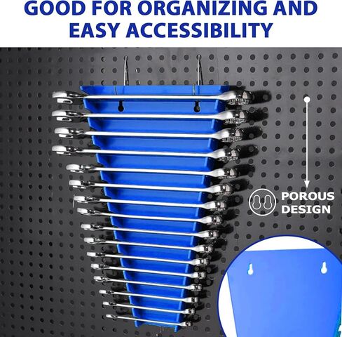 BUSY-CORNER 64-Slot ABS Plastic Wrench Organizer, Heavy Duty Wrench Organizer Tray for Tool Box, Fit SAE & Metric Wrench Storage, 4 Pack Wrench Holders (Red) in Kuwait