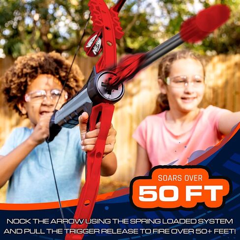 مجموعة القوس والسهم من Nerf Rip Rocket - مسدس Rip Rocket Blaster القوس الرغوي الناعم + مجموعة السهم - اللعب الداخلي والخارجي - القوس و(4) أسهم ذات أطراف رغوية - القوس والسهم الذي يعمل بالهواء من RIPROCKET in Saudi Arabia