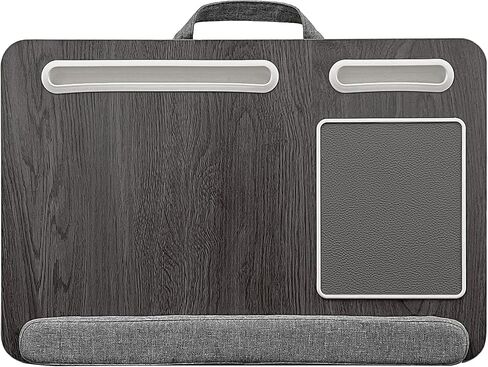 Laptop Lap Desk Home Office with Cushion, Mouse Pad, and Phone Holder for Couch Bed, Dorm Room Essentials as Computer Laptop Stand, Book Tablet- Fits Up to 17 Inch Laptops, Oak Grey in Saudi Arabia