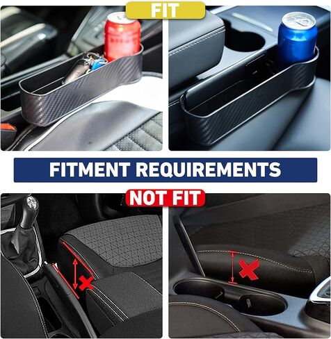 منظم حشو فجوات مقعد السيارة من DEDC، قطعتان منظم مقعد السيارة متعدد الوظائف مع صندوق تخزين جانبي للمقعد، وتخزين العملات المعدنية ومشبك النظارات الشمسية، منظم السيارة للهاتف، ملحقات Tesla Model Y 3 2023 in Kuwait