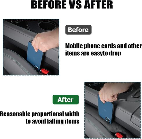 وسادة حشو فجوات مقعد السيارة، عبوتان من حشو الفجوات العالمية لمنع الأشياء من السقوط، منظم يملأ الفجوة بين المقعد ووحدة التحكم للهاتف المحمول، ملحقات داخلية لشاحنة سيارات الدفع الرباعي (أسود) in Kuwait