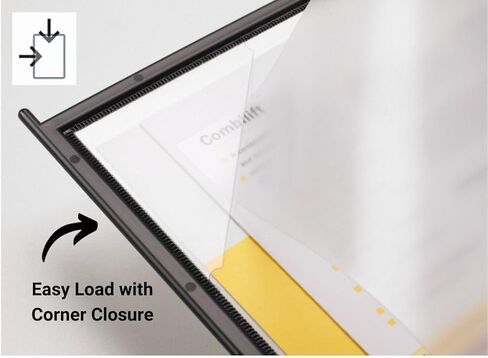 نظام العرض والإشارة لسطح المكتب Tarifold® VIP، دوران المستندات 360 درجة، 10 لوحات بولي بروبيلين مزدوجة الجوانب، إطار أسود، حجم Letter/A4 (HD34126VIP) in Kuwait