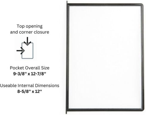 نظام العرض والإشارة لسطح المكتب Tarifold® VIP، دوران المستندات 360 درجة، 10 لوحات بولي بروبيلين مزدوجة الجوانب، إطار أسود، حجم Letter/A4 (HD34126VIP) in Kuwait