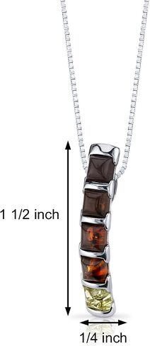 PEORA Genuine Baltic Multicolor Five Stone Amber Pendant Necklace, Earrings and Bracelet for Women in Sterling Silver in Saudi Arabia