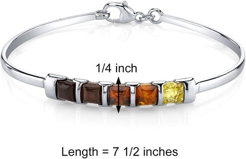 PEORA Genuine Baltic Multicolor Five Stone Amber Pendant Necklace, Earrings and Bracelet for Women in Sterling Silver in Saudi Arabia