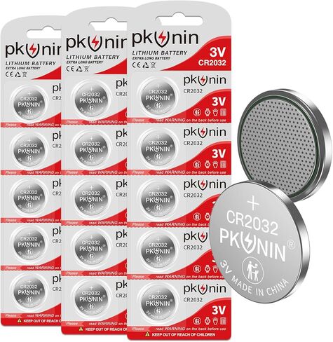 PKUNIN CR2032 Lithium 3V Coin Battery, CR2032 3V Battery for Key Fob, CR2032 Lithium Battery, 2032 Battery 5 Pack in Saudi Arabia