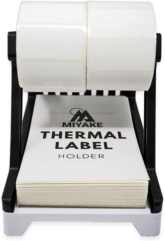 Miyake Thermal Label Holder for Label Rolls and Fanfold Labels, Shipping Label Printer Desktop Stand for Home, Office, Small Business, Compatible with Rollo and Dymo (Black) in Saudi Arabia