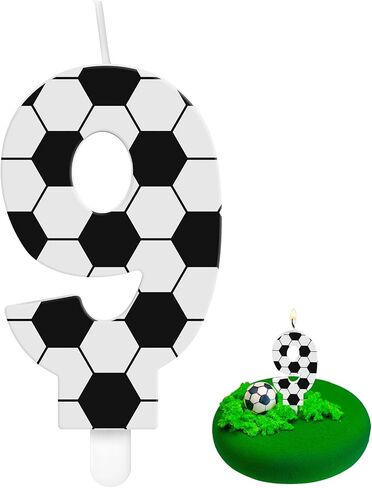 Soccer Number Candles Soccer Birthday Candles Soccer Ball Cake Topper Decorations for Kids Adults Numeral Anniversary Celebrations Supplies (Number 7) in Kuwait