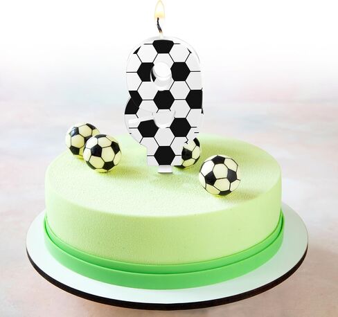 Soccer Number Candles Soccer Birthday Candles Soccer Ball Cake Topper Decorations for Kids Adults Numeral Anniversary Celebrations Supplies (Number 7) in Kuwait