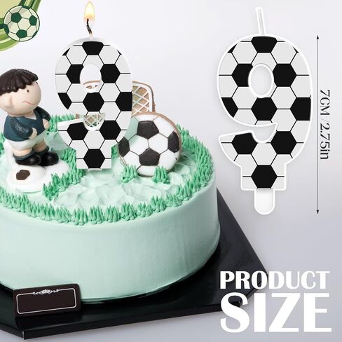 Soccer Number Candles Soccer Birthday Candles Soccer Ball Cake Topper Decorations for Kids Adults Numeral Anniversary Celebrations Supplies (Number 7) in Kuwait