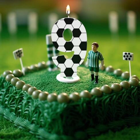Soccer Number Candles Soccer Birthday Candles Soccer Ball Cake Topper Decorations for Kids Adults Numeral Anniversary Celebrations Supplies (Number 7) in Kuwait