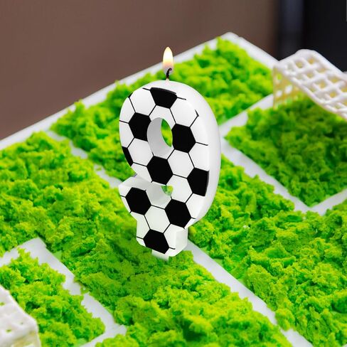 Soccer Number Candles Soccer Birthday Candles Soccer Ball Cake Topper Decorations for Kids Adults Numeral Anniversary Celebrations Supplies (Number 7) in Kuwait