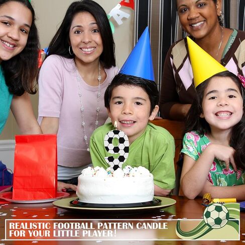 Soccer Number Candles Soccer Birthday Candles Soccer Ball Cake Topper Decorations for Kids Adults Numeral Anniversary Celebrations Supplies (Number 7) in Kuwait