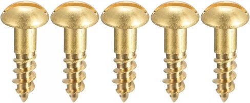 uxcell Wood Screws M4 x 12mm Slotted Round Head Brass Self-Tapping Screw 50 Pcs in Saudi Arabia