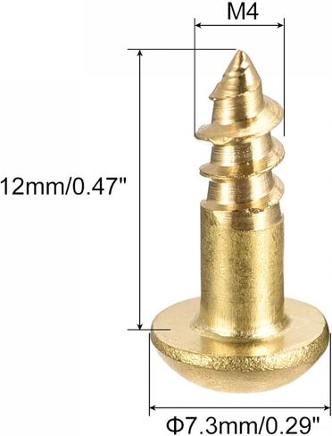 uxcell Wood Screws M4 x 12mm Slotted Round Head Brass Self-Tapping Screw 50 Pcs in Saudi Arabia