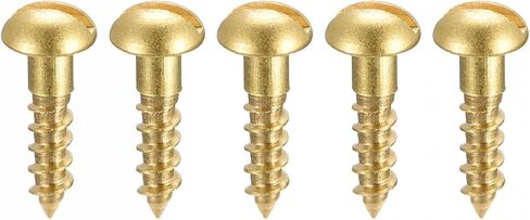 uxcell Wood Screws M4 x 12mm Slotted Round Head Brass Self-Tapping Screw 50 Pcs in Saudi Arabia
