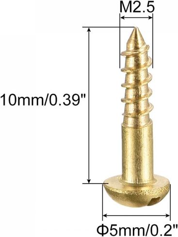 uxcell Wood Screws M4 x 12mm Slotted Round Head Brass Self-Tapping Screw 50 Pcs in Saudi Arabia