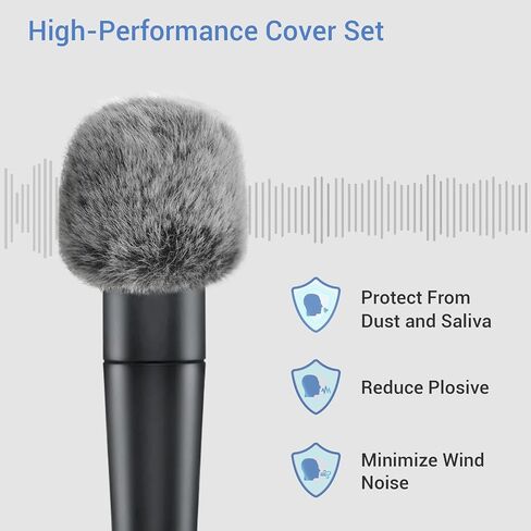غطاء إسفنجي Cubilux وحزمة حاجب رياح فروي متوافقة مع ميكروفون Shure SM57، وواقي هواء الميكروفون، والزجاج الأمامي، والقط الميت، وفلتر البوب، وواقي الرياح للزجاج الأمامي لميكروفون Shure SM57 in Saudi Arabia
