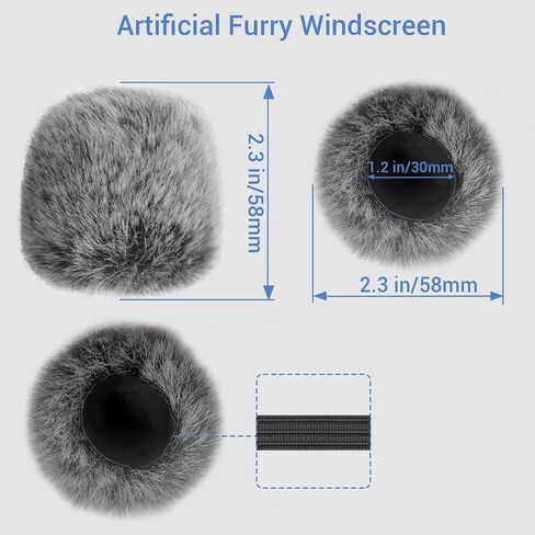 غطاء إسفنجي Cubilux وحزمة حاجب رياح فروي متوافقة مع ميكروفون Shure SM57، وواقي هواء الميكروفون، والزجاج الأمامي، والقط الميت، وفلتر البوب، وواقي الرياح للزجاج الأمامي لميكروفون Shure SM57 in Saudi Arabia