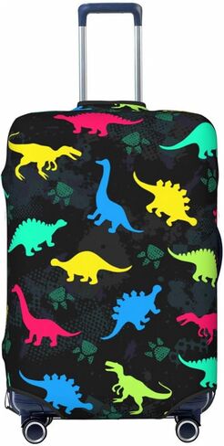 الغطاء فقط، لا يشمل حقيبة السفر، غطاء أمتعة السفر، ديناصور ملون لحقيبة الأولاد، أغطية الأمتعة القابلة للغسل (للأمتعة مقاس 18-21 بوصة) in Kuwait