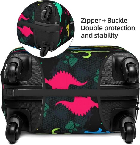 الغطاء فقط، لا يشمل حقيبة السفر، غطاء أمتعة السفر، ديناصور ملون لحقيبة الأولاد، أغطية الأمتعة القابلة للغسل (للأمتعة مقاس 18-21 بوصة) in Kuwait