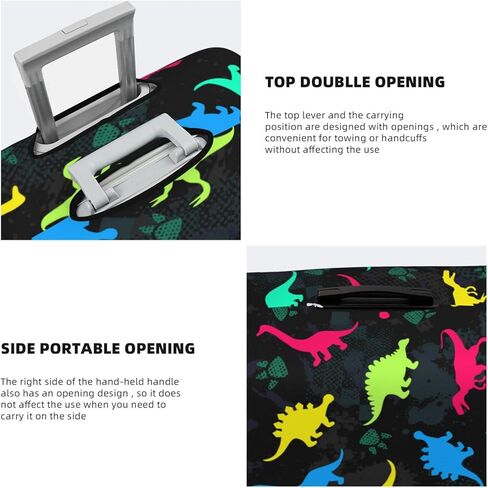 الغطاء فقط، لا يشمل حقيبة السفر، غطاء أمتعة السفر، ديناصور ملون لحقيبة الأولاد، أغطية الأمتعة القابلة للغسل (للأمتعة مقاس 18-21 بوصة) in Kuwait