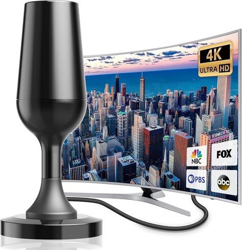 DTB Smart TV Antenna, Indoor Digital TV Antenna, Long Range Signal Booster 4K fire Stick max Free for All 4K 1080P HD TV Antenna, Local Channel Support All TVs with 10ft coaxial Cable in Kuwait