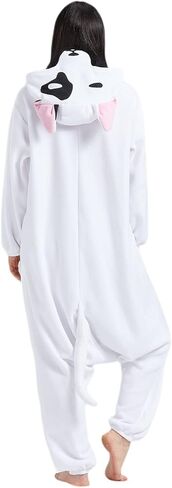 ملابس DELEY للجنسين من Animal Bull Terrier Dog Onesie، أزياء الهالوين للبالغين، ملابس نوم دافئة، ملابس منزلية in Kuwait