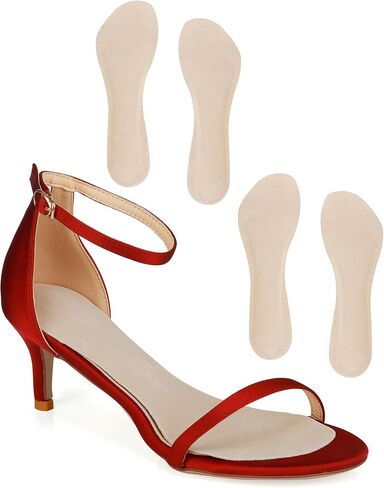 2 Pairs Pigskin High Heel Cushion Inserts, Adhesive Arch Support Sandal Inserts, Anti-Slip Shoe Inserts for Dress Shoes Flat Shoe Pain Relief, Leather Cushioning Heel Insoles for Boots in Saudi Arabia