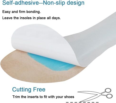 2 Pairs Pigskin High Heel Cushion Inserts, Adhesive Arch Support Sandal Inserts, Anti-Slip Shoe Inserts for Dress Shoes Flat Shoe Pain Relief, Leather Cushioning Heel Insoles for Boots in Saudi Arabia