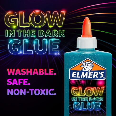 Elmer's Glow in the Dark Liquid Glue, Great for Making Slime, Washable, Assorted Colors, 5 Ounces Each in Saudi Arabia