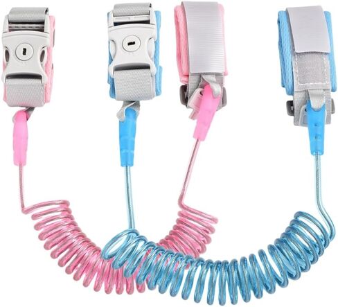 2PCS Anti Lost Wrist Link Safety Wrist Link with Key Lock, Child Leash with Whistling Suitable for Children, Infants and Children Safely in Saudi Arabia