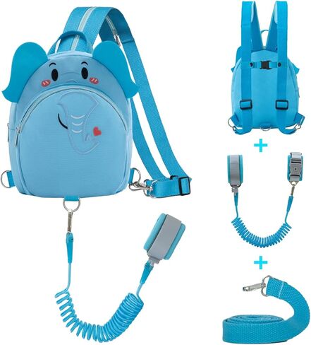 Toddlers Leash Convertible Chest Bag Mini Backpacks with Child Kids Anti-Lost Wristlets Wrist Link (Elephant) in Saudi Arabia