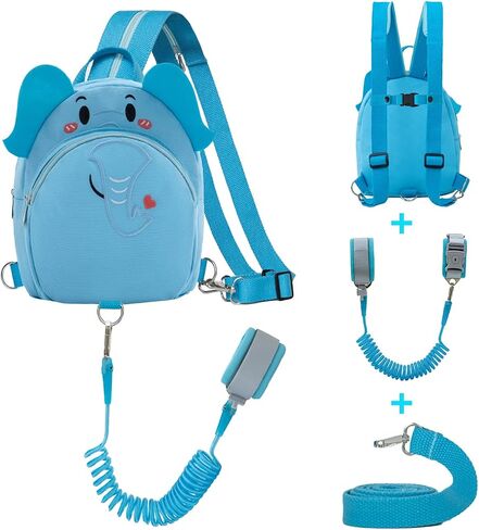 Toddlers Leash Convertible Chest Bag Mini Backpacks with Child Kids Anti-Lost Wristlets Wrist Link (Elephant) in Saudi Arabia