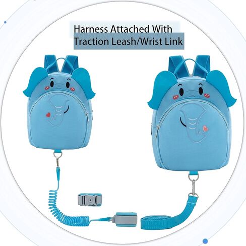 Toddlers Leash Convertible Chest Bag Mini Backpacks with Child Kids Anti-Lost Wristlets Wrist Link (Elephant) in Saudi Arabia