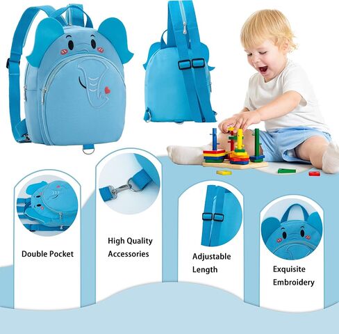 Toddlers Leash Convertible Chest Bag Mini Backpacks with Child Kids Anti-Lost Wristlets Wrist Link (Elephant) in Saudi Arabia