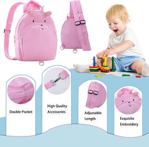Toddlers Leash Convertible Chest Bag Mini Backpacks with Child Kids Anti-Lost Wristlets Wrist Link (Elephant) in Saudi Arabia