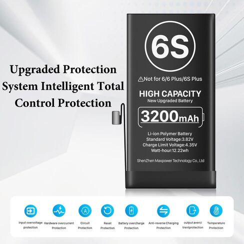 بطارية لهاتف iPhone 6S، بطارية بديلة بقدرة 3200 مللي أمبير في الساعة فائقة السعة جديدة 0 دورة لهاتف iPhone 6S موديل A1633 A1688 A1700 مع أداة إصلاح احترافية in Kuwait