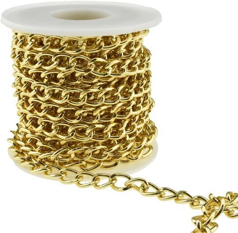 HAHIYO 16.4 Foot Curb Chain Link Comfortable Wear Convenient Custom Sturdy Connection Durable Aluminum Twisted Cuban Jewelry Accessories Black 1 Pieces for Bracelet Necklace Bead Tassels in Saudi Arabia