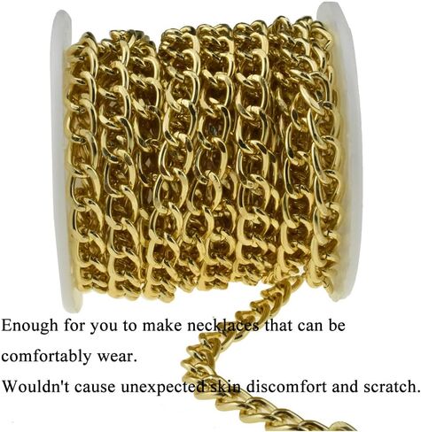 HAHIYO 16.4 Foot Curb Chain Link Comfortable Wear Convenient Custom Sturdy Connection Durable Aluminum Twisted Cuban Jewelry Accessories Black 1 Pieces for Bracelet Necklace Bead Tassels in Saudi Arabia