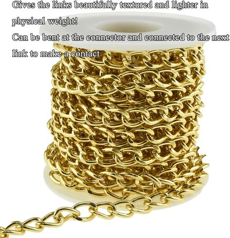 HAHIYO 16.4 Foot Curb Chain Link Comfortable Wear Convenient Custom Sturdy Connection Durable Aluminum Twisted Cuban Jewelry Accessories Black 1 Pieces for Bracelet Necklace Bead Tassels in Saudi Arabia