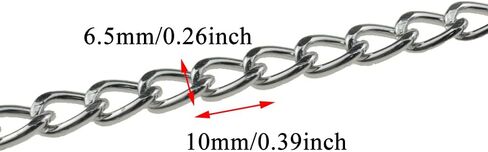 HAHIYO 16.4 Foot Curb Chain Link Comfortable Wear Convenient Custom Sturdy Connection Durable Aluminum Twisted Cuban Jewelry Accessories Black 1 Pieces for Bracelet Necklace Bead Tassels in Saudi Arabia