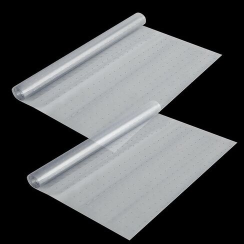 2 Rolls 27 Inches x 6 Feet Clear Plastic Floor Protector PVC Plastic Runner with Grippers Non Slip Stain Resistant Plastic Floor Mat Ribbed Plastic Floor Covering for Carpet Rug in Saudi Arabia