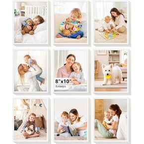 مجموعة إطارات صور مقاس 8 × 10 مكونة من 9 قطع - قلب من الخشب الصلب، إطار رفيع ولكن ليس من البلاستيك المجوف - لمسة نهائية من الخشب الأسود المقاوم للخدش والماء in Kuwait