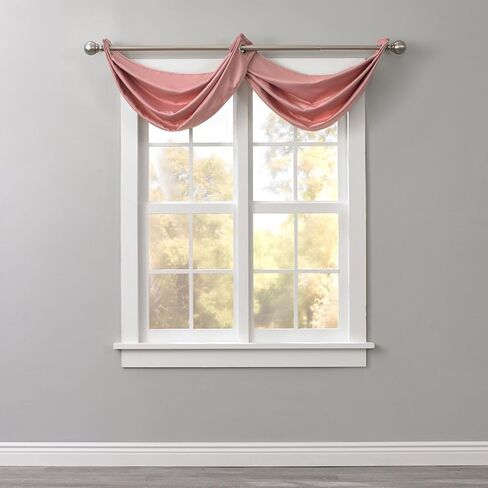 BrylaneHome BH Studio Room-Darkening Waterfall Grommet Valance - Pewter in Saudi Arabia