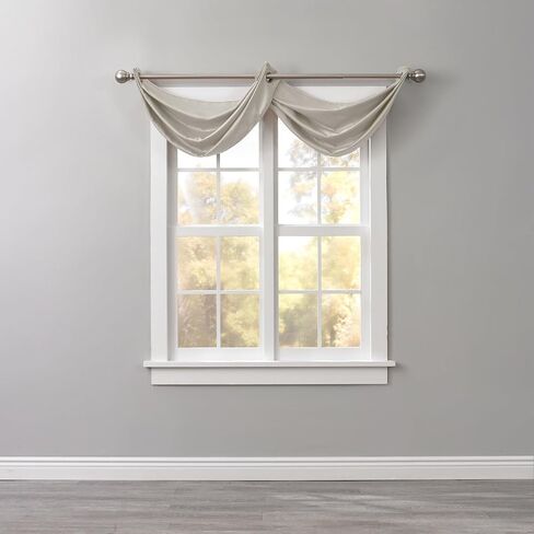 BrylaneHome BH Studio Room-Darkening Waterfall Grommet Valance - Pewter in Saudi Arabia