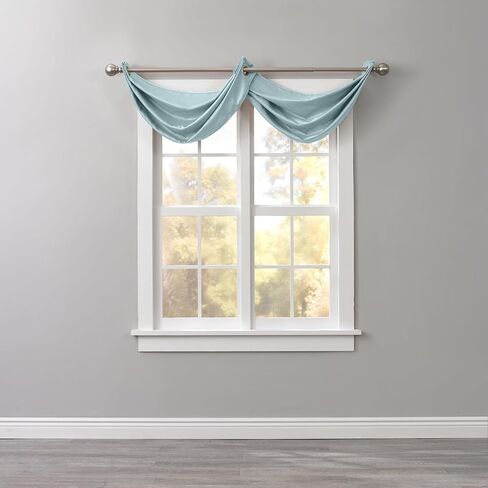BrylaneHome BH Studio Room-Darkening Waterfall Grommet Valance - Pewter in Saudi Arabia