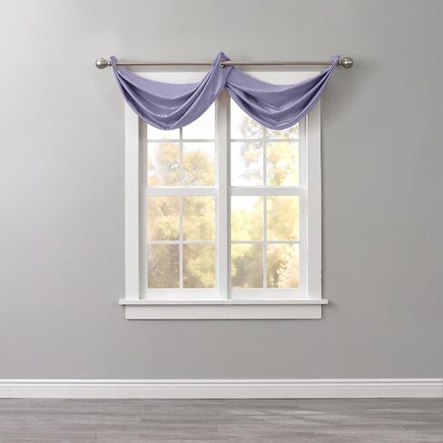 BrylaneHome BH Studio Room-Darkening Waterfall Grommet Valance - Pewter in Saudi Arabia