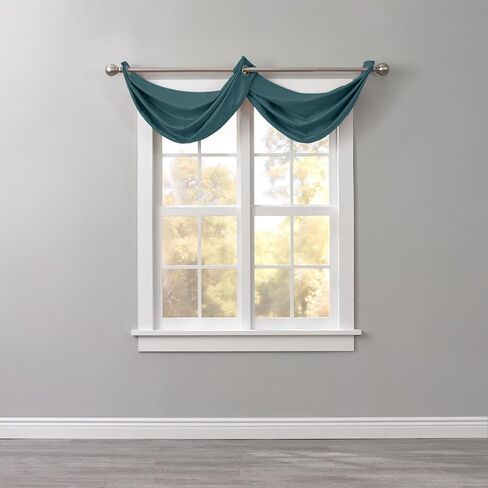 BrylaneHome BH Studio Room-Darkening Waterfall Grommet Valance - Pewter in Saudi Arabia